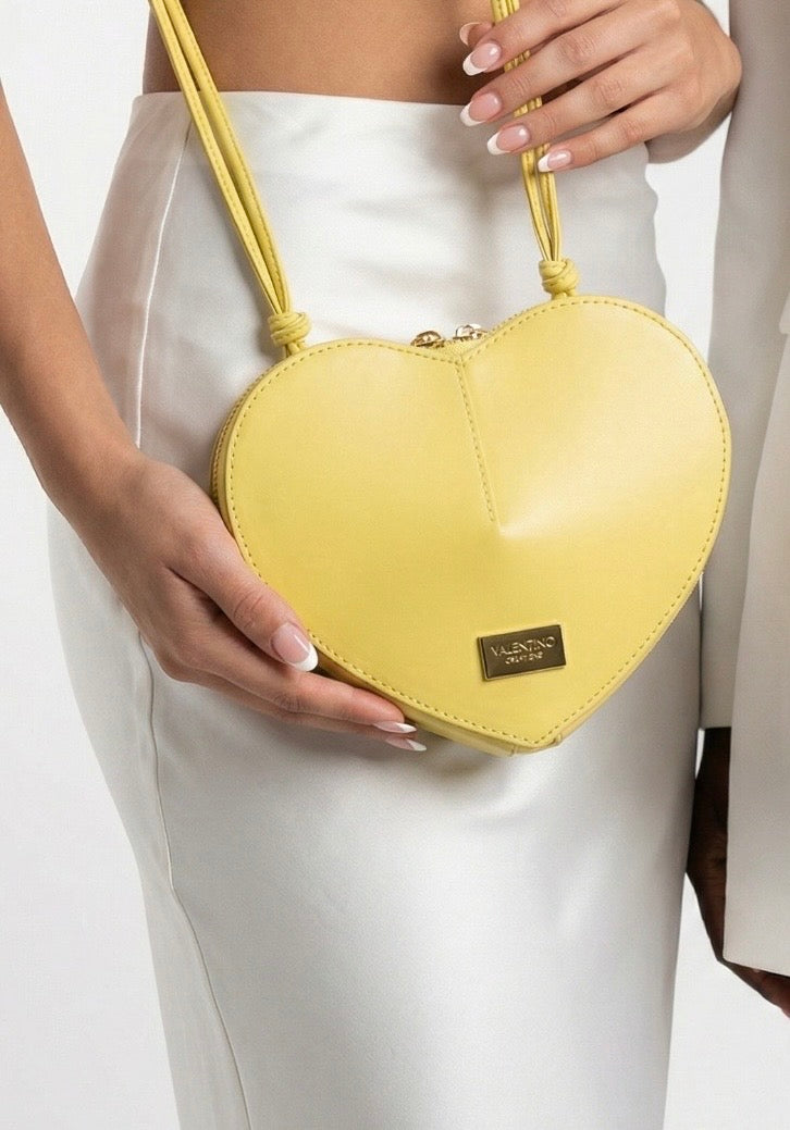 Carteira pequena coração amarelo-claro - Valentino Creations