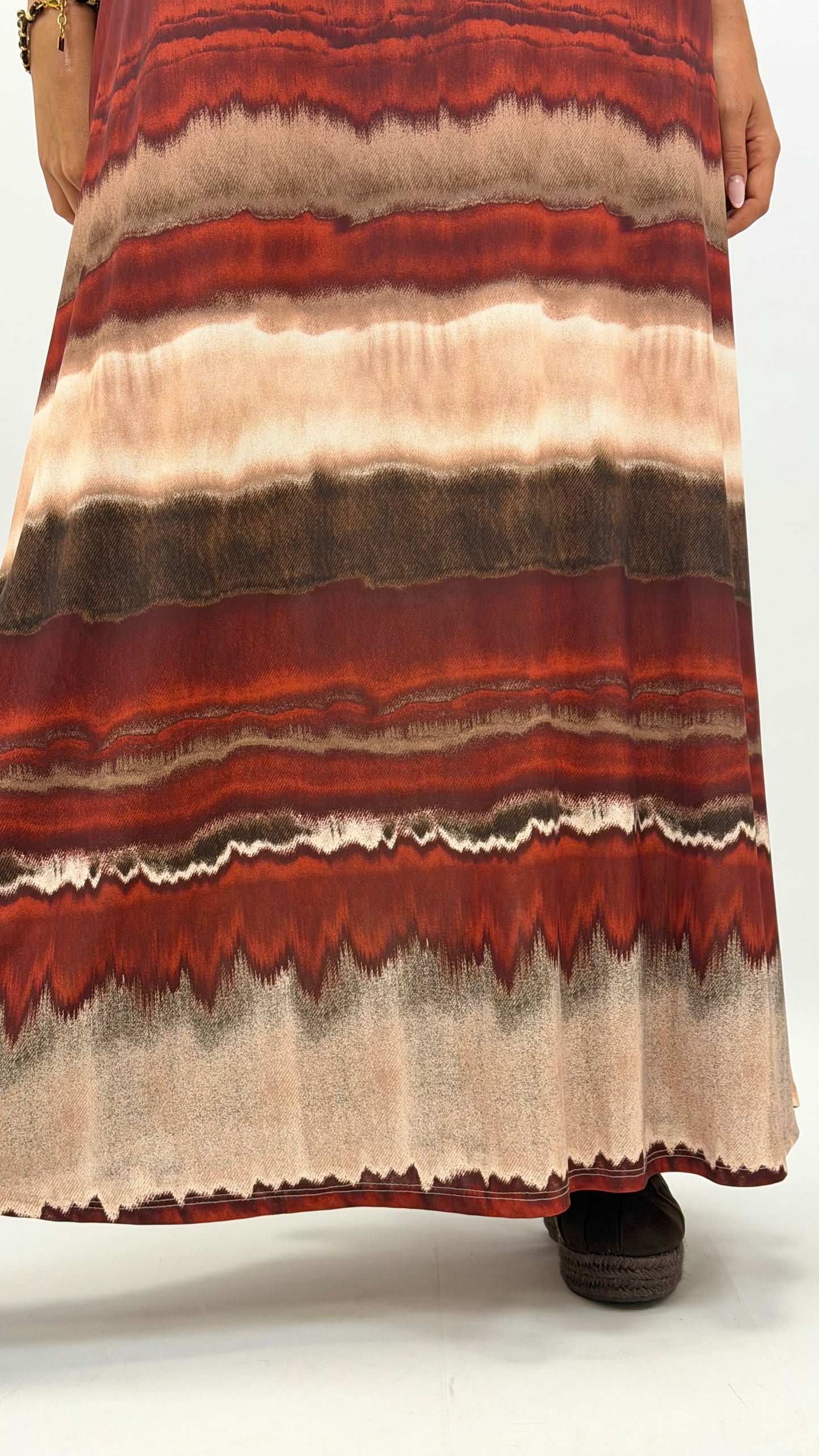 Vestido malha fria tons terracota