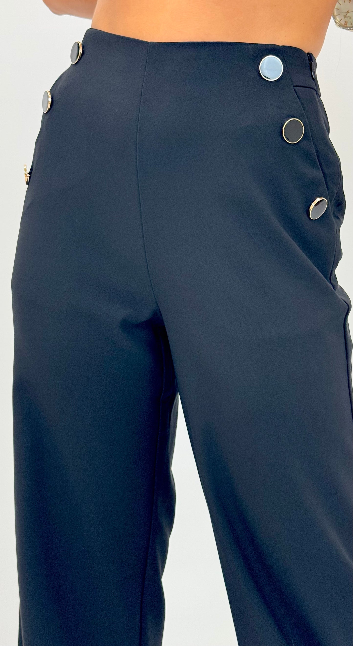 Calça/Pantalona preto com botões
