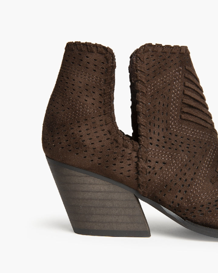 Botim meia-estação trabalhado castanho