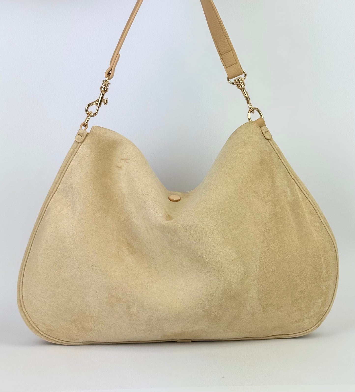 Saco estilo camurça creme com fivela