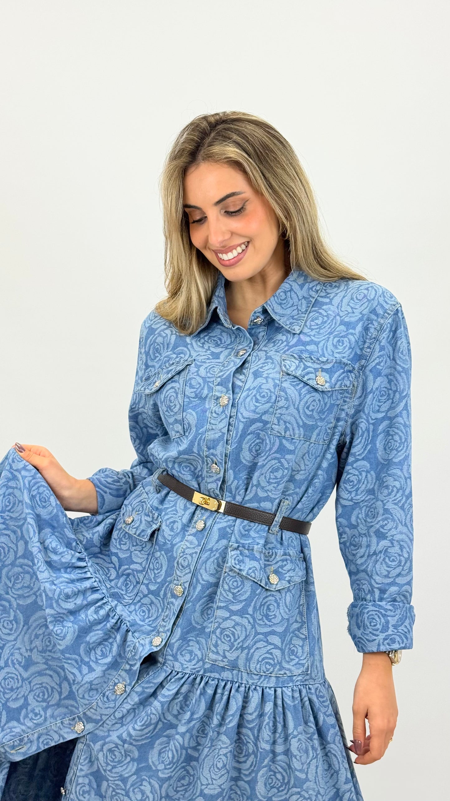 Vestido ganga com padrão floral