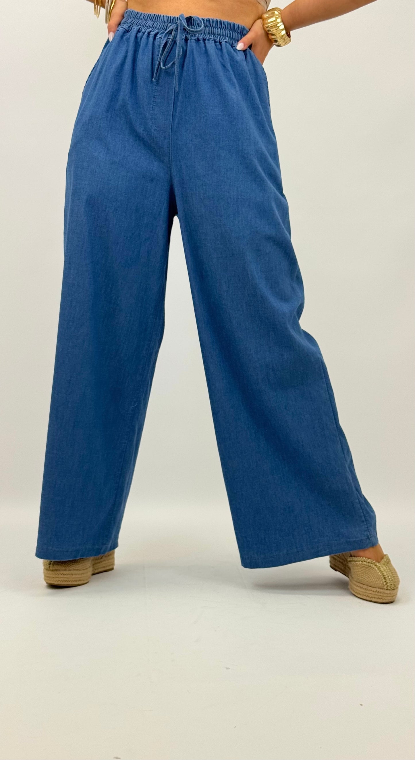 Pantalona fresca ganga-clara