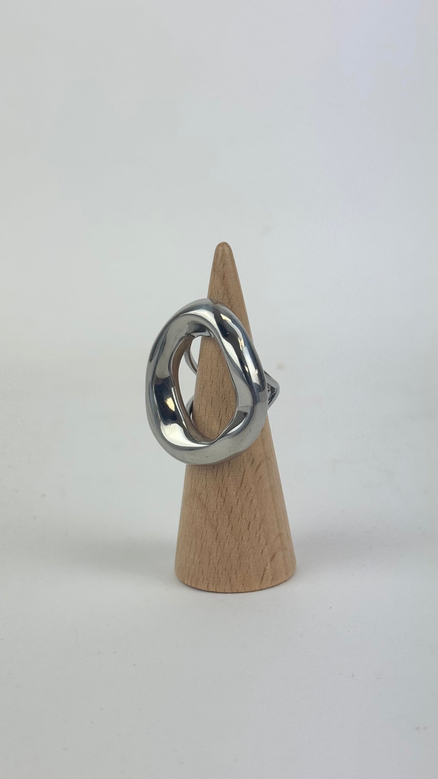 Anel redondo aço prateado