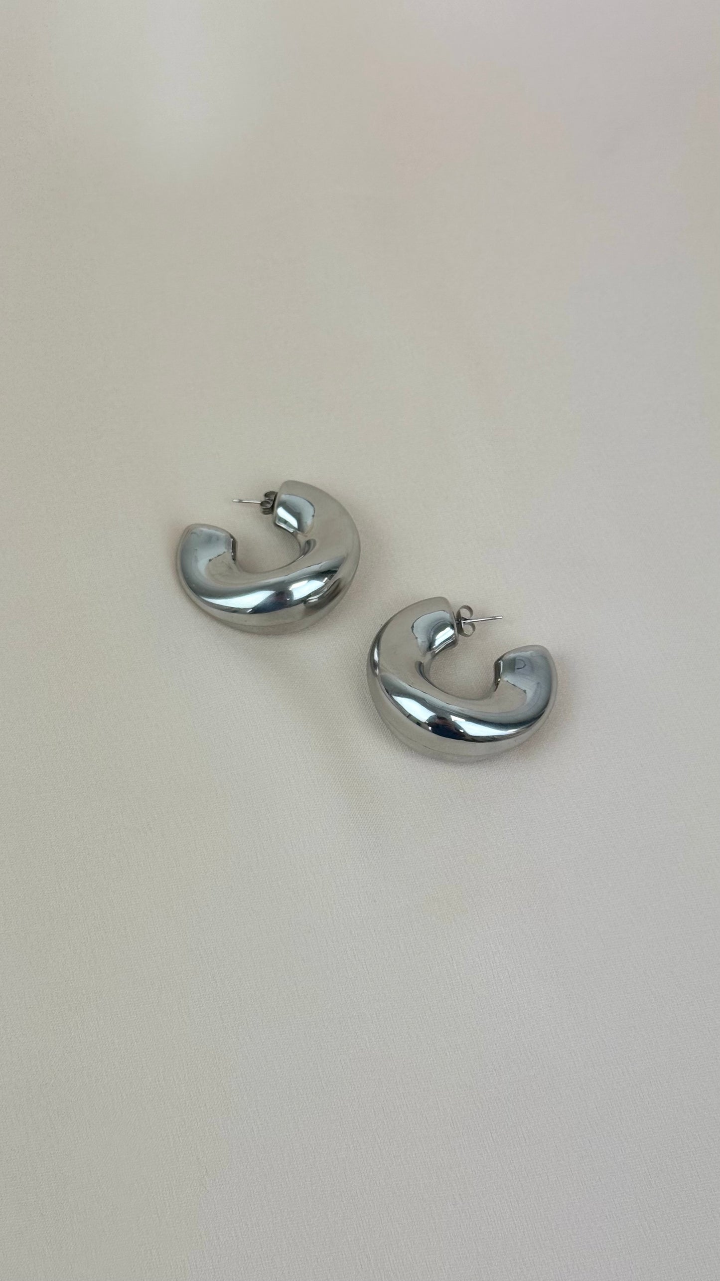 Brincos/argolas aço prateado