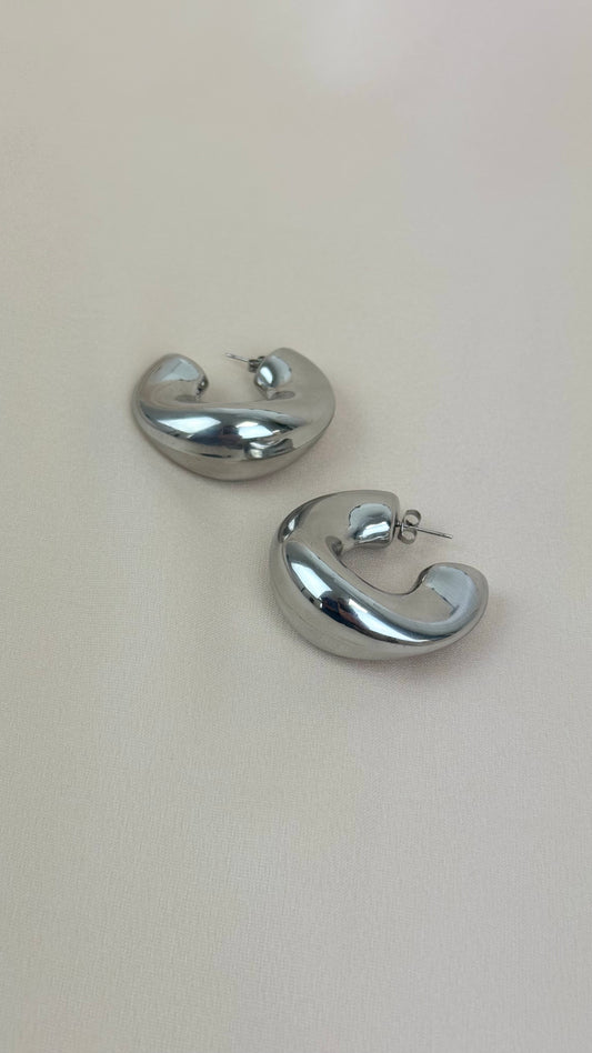 Brincos/argolas aço prateado