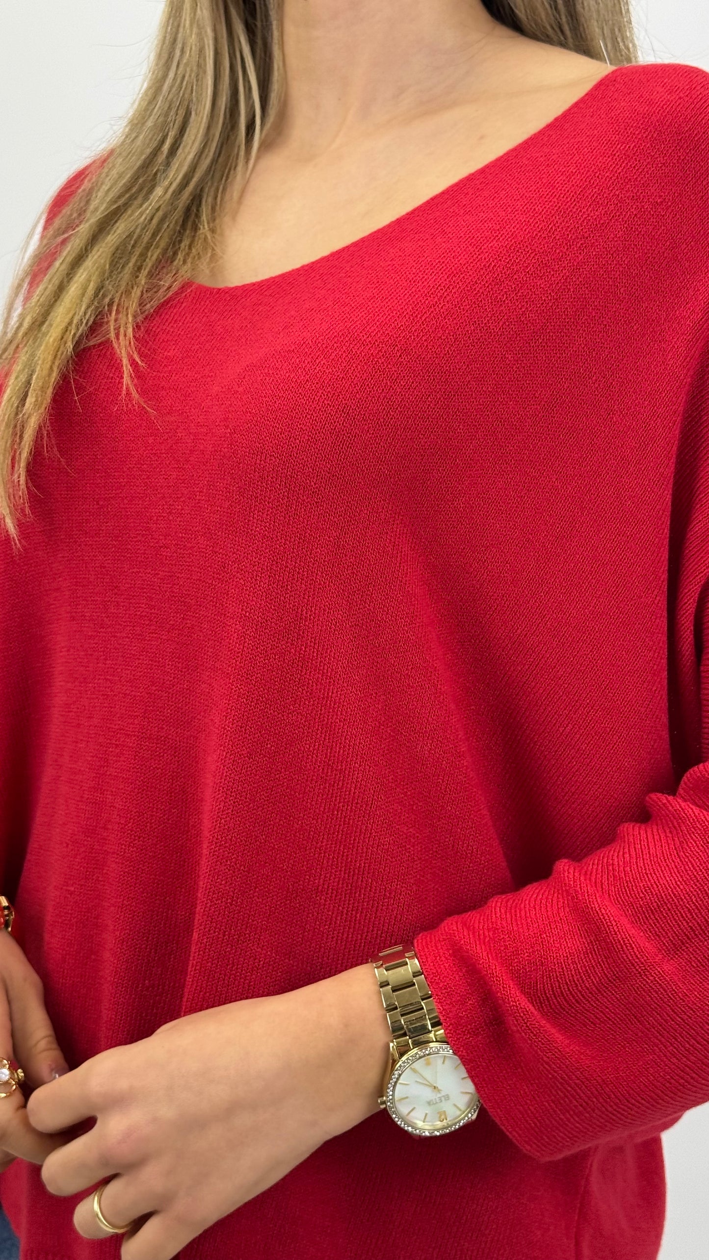 Camisola malha básica vermelha