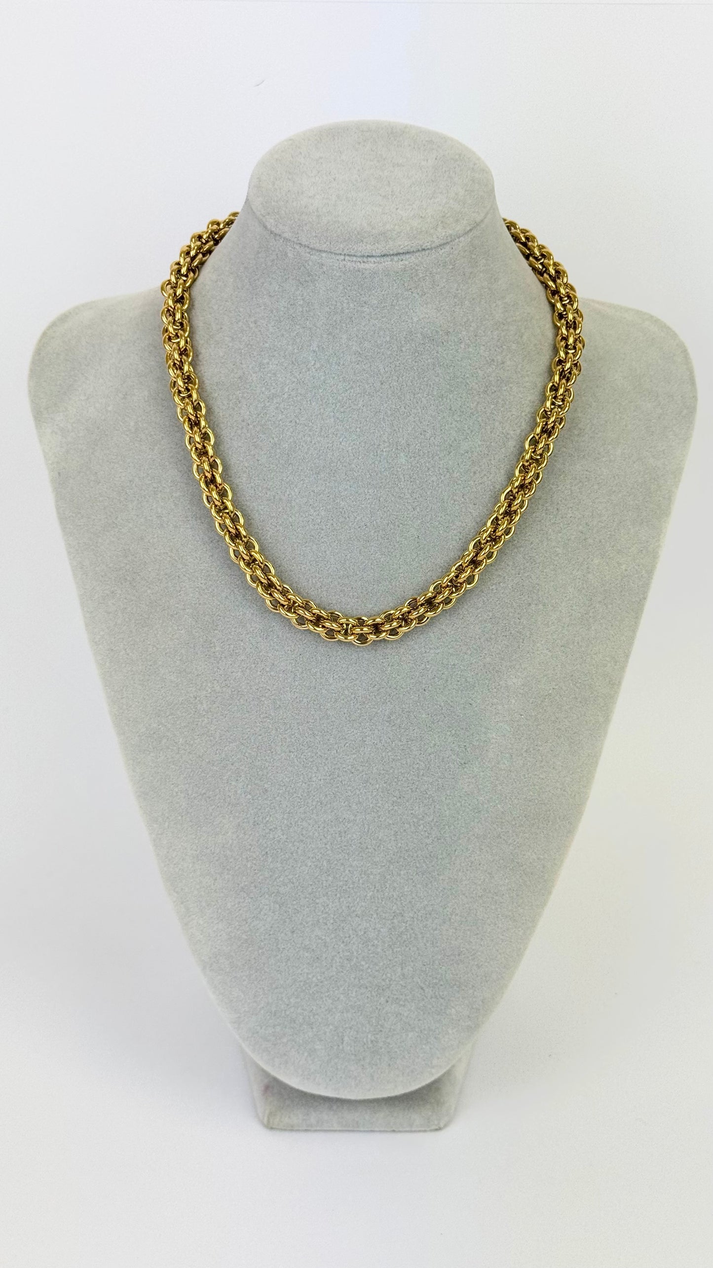 Colar aço corrente grossa dourada