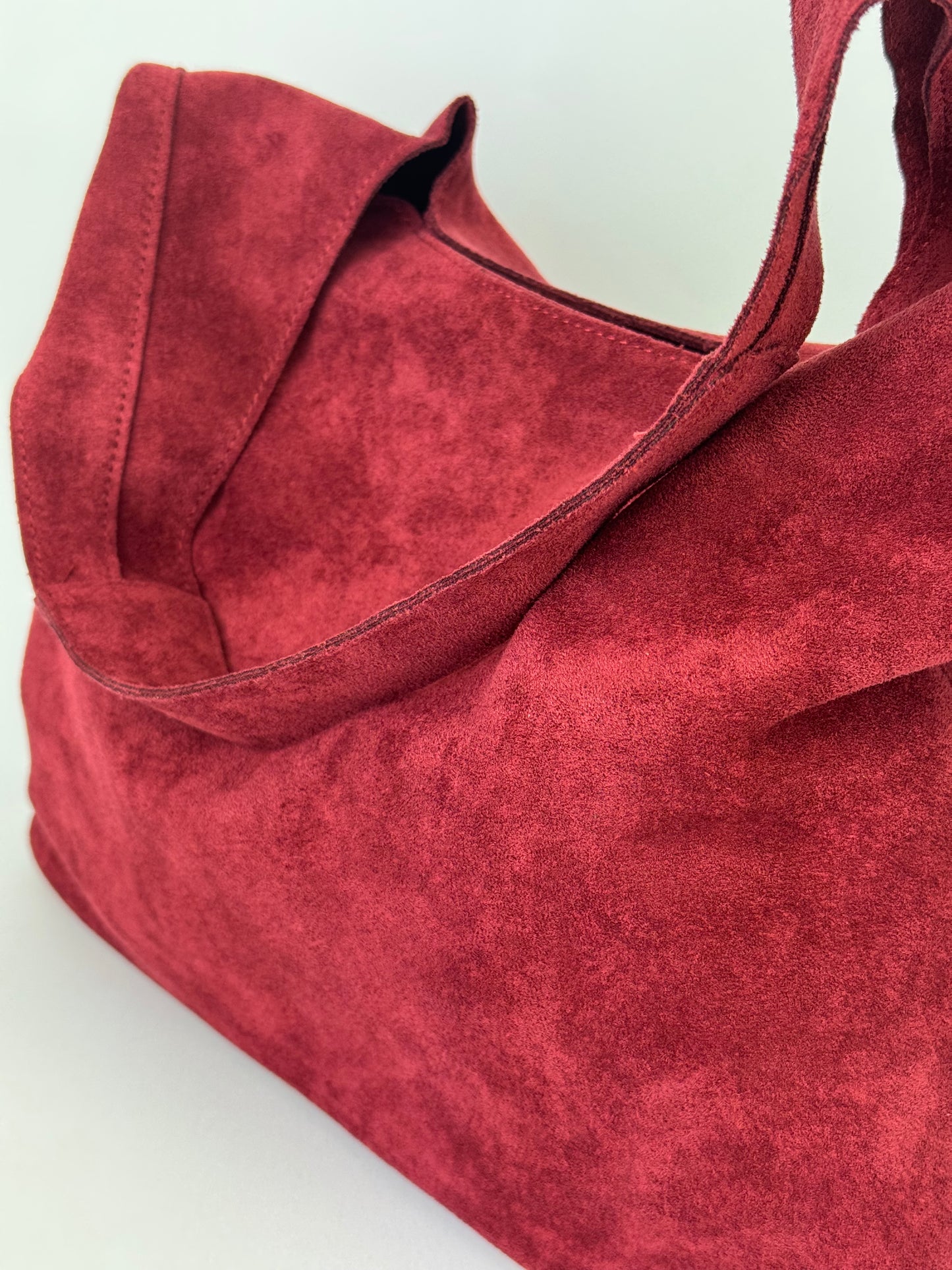 Carteira/saco estilo camurça vermelho