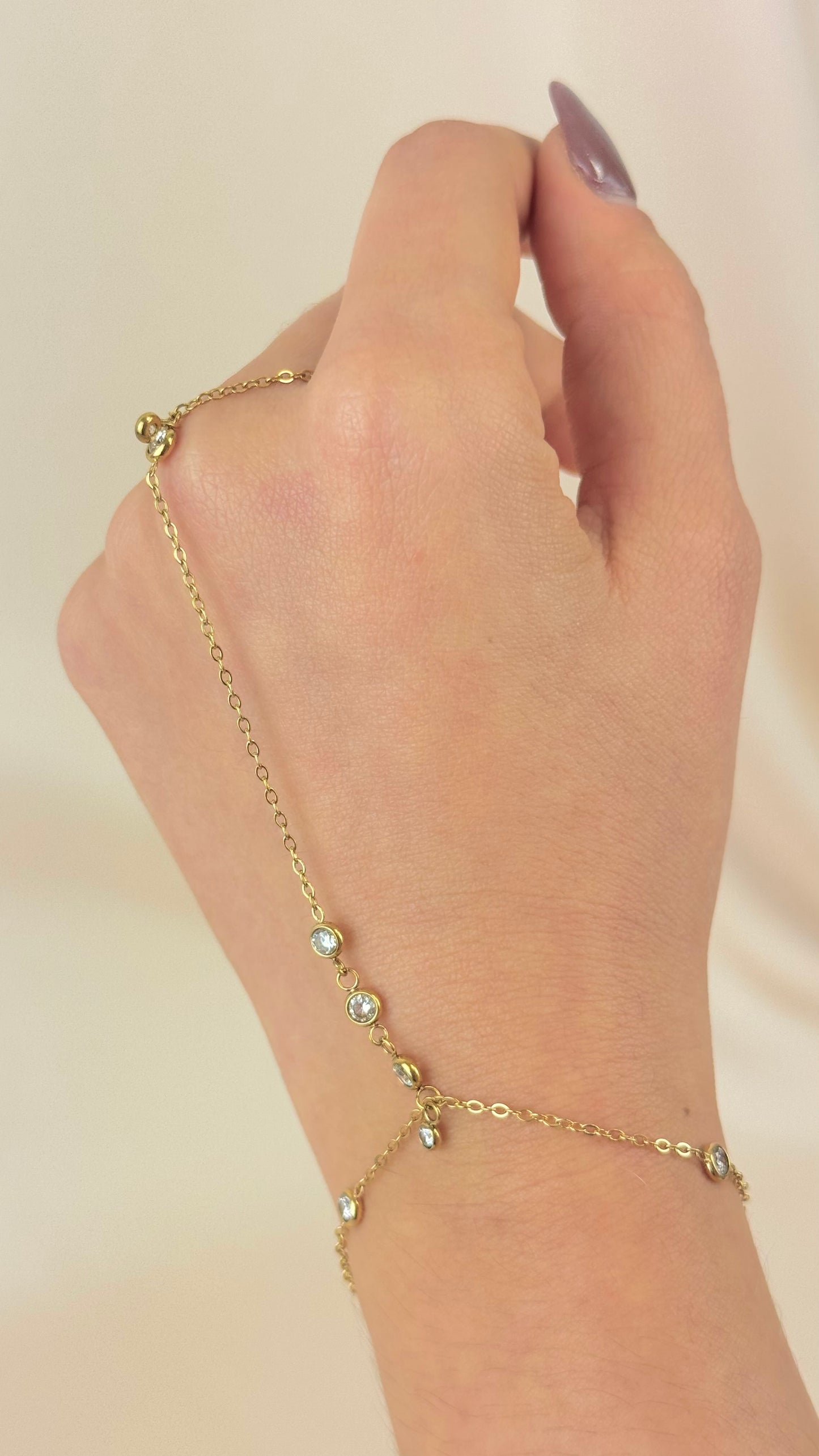 Anel/pulseira aço dourado com brilhos