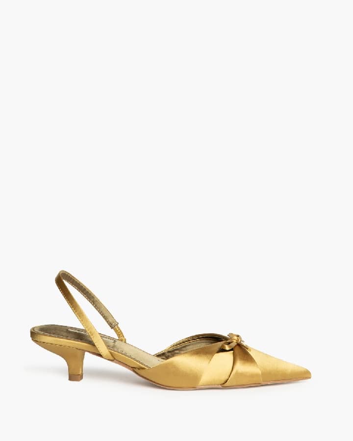 Sapato tacão baixo verde-pistachio