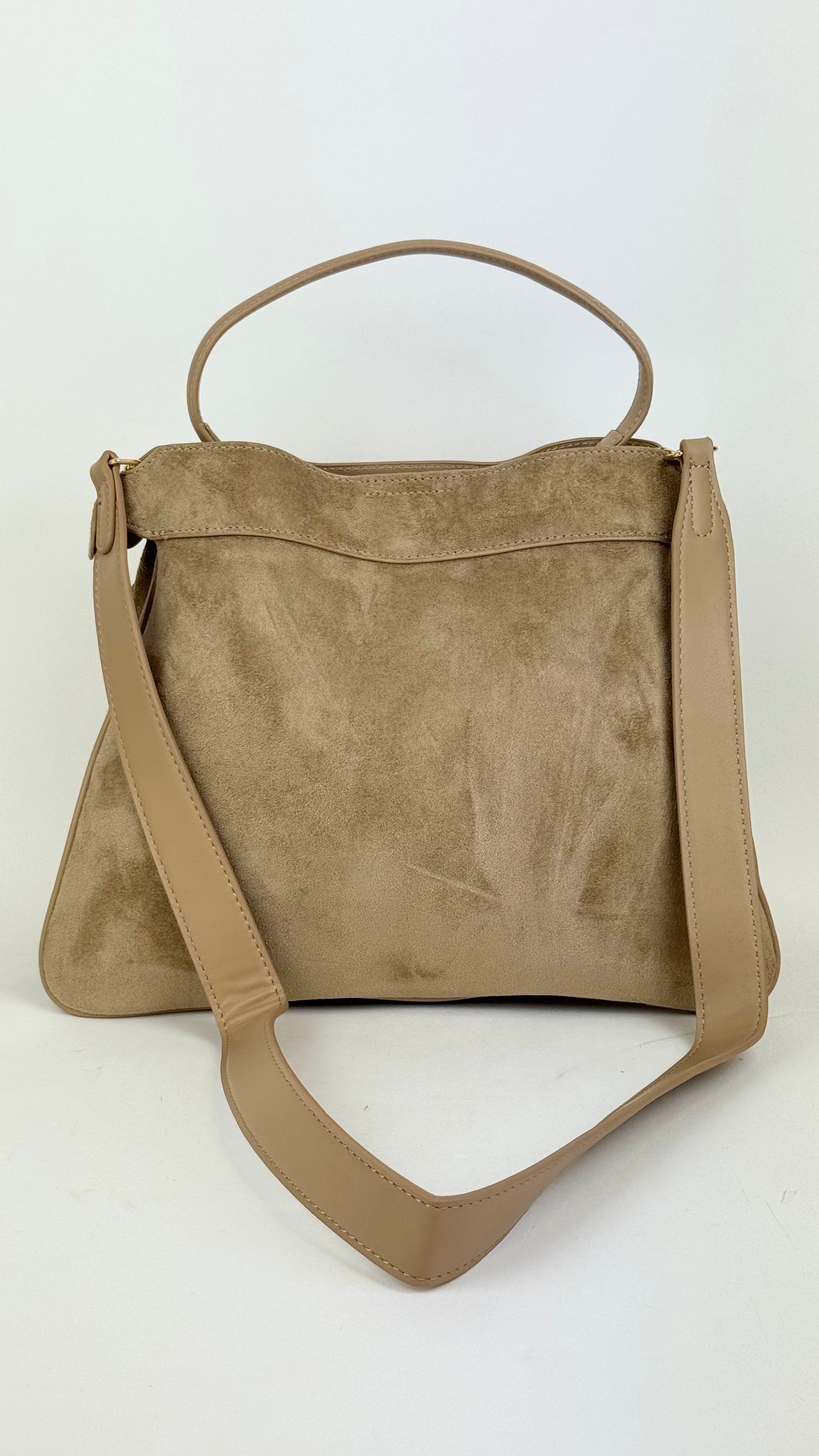 Carteira estilo camurça bege