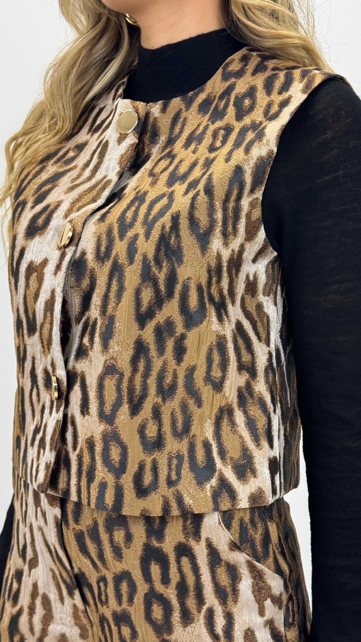 Colete tecido animal-print