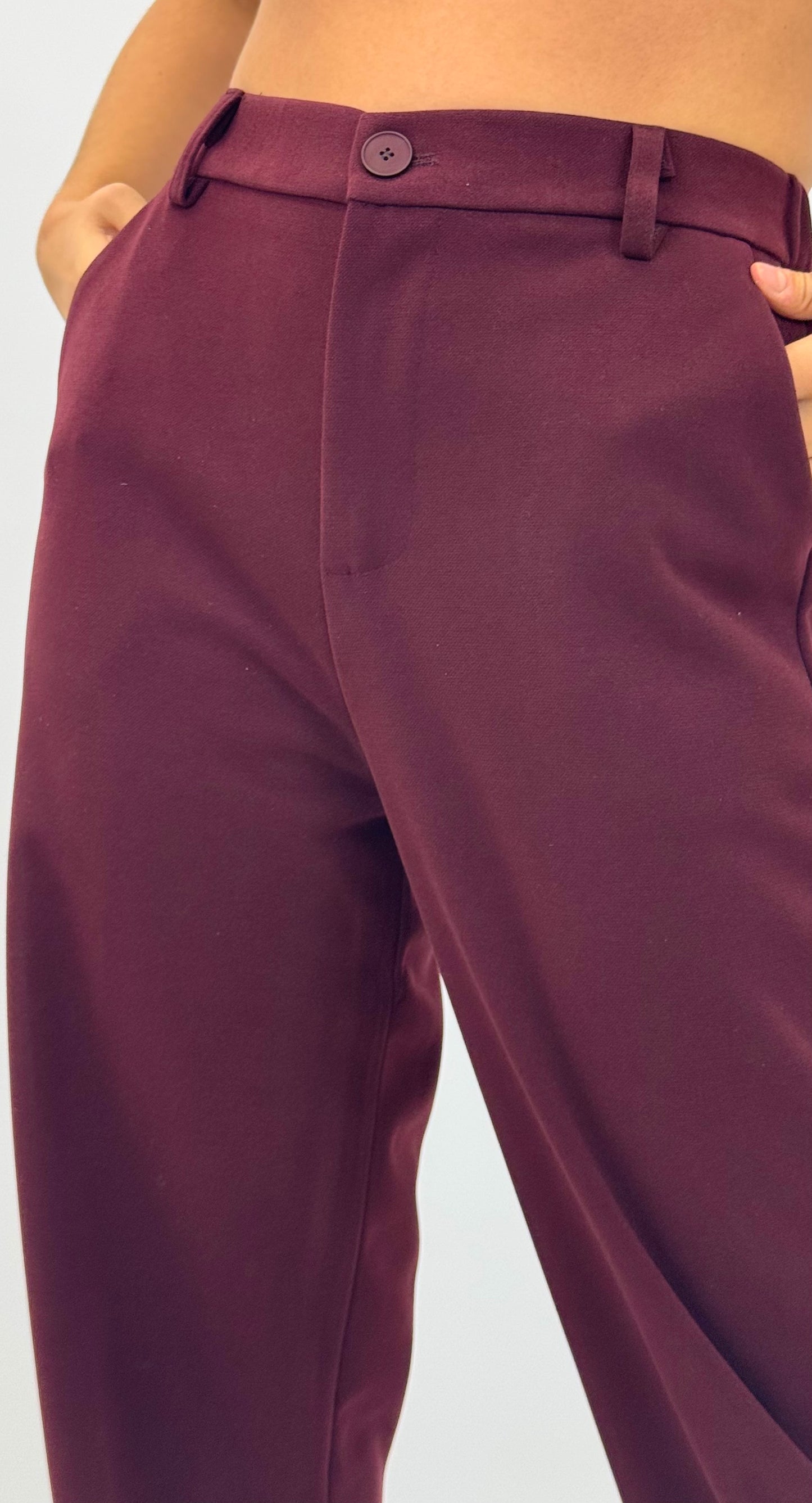 Calça fazenda straight bordeaux