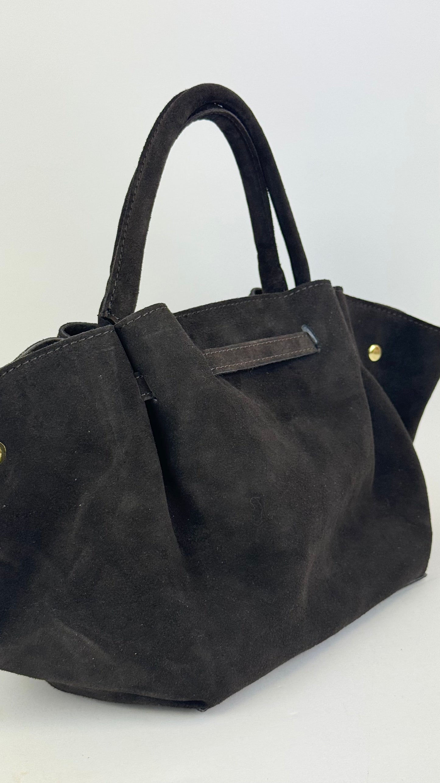 Carteira pele genuina camurça castanha