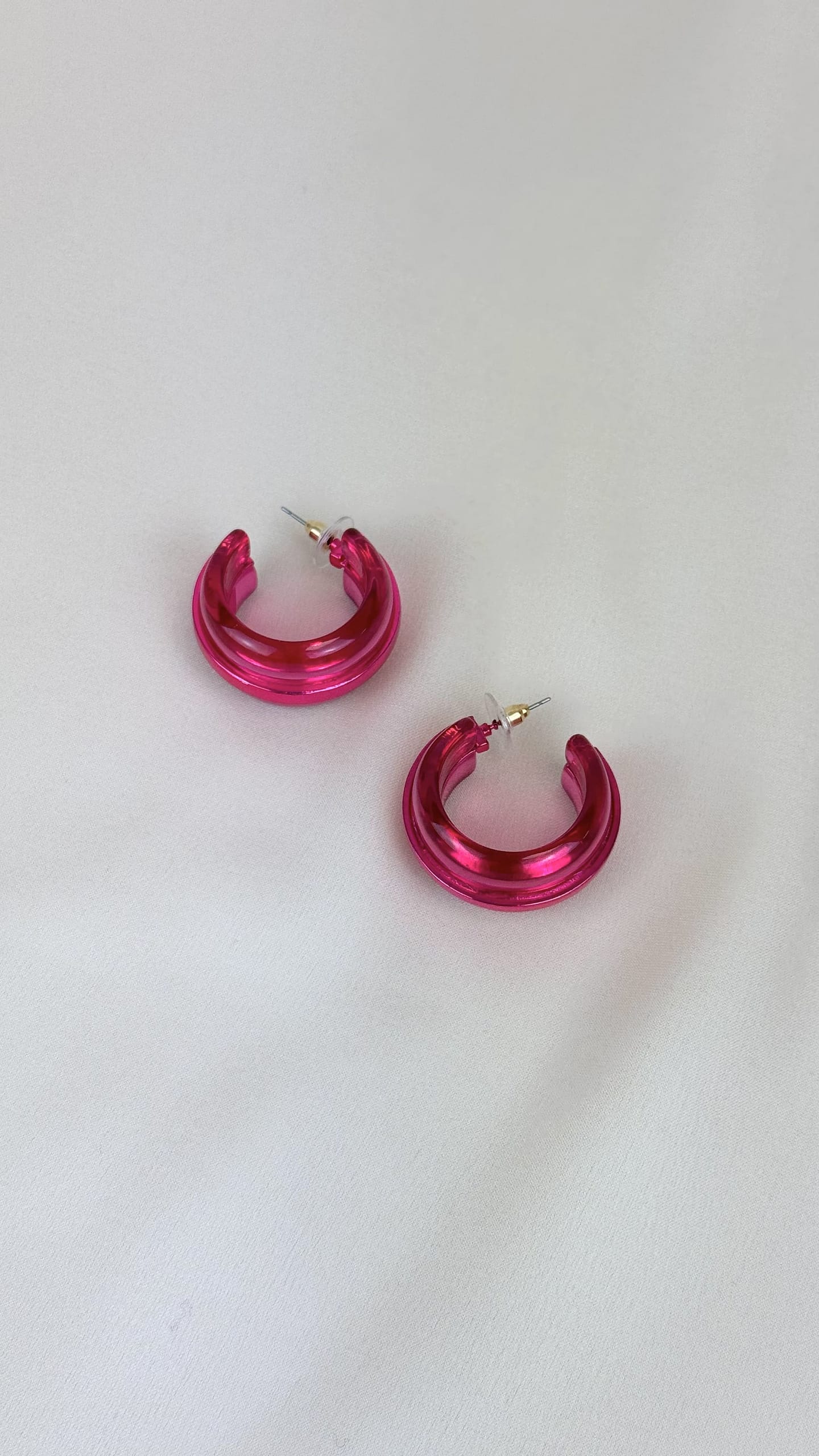 Argolas acrilico rosa