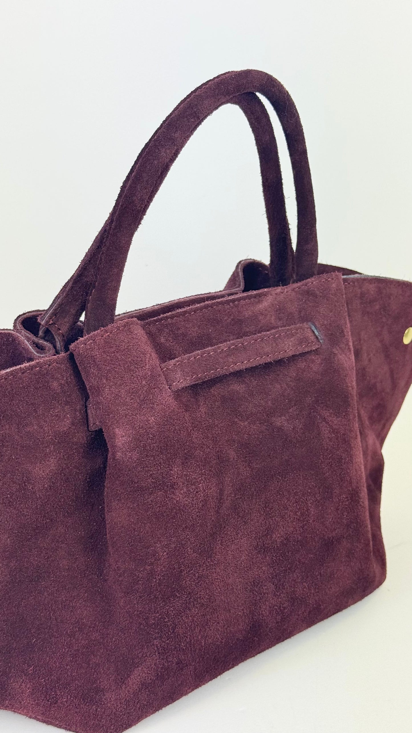 Carteira pele genuina camurça bordeaux