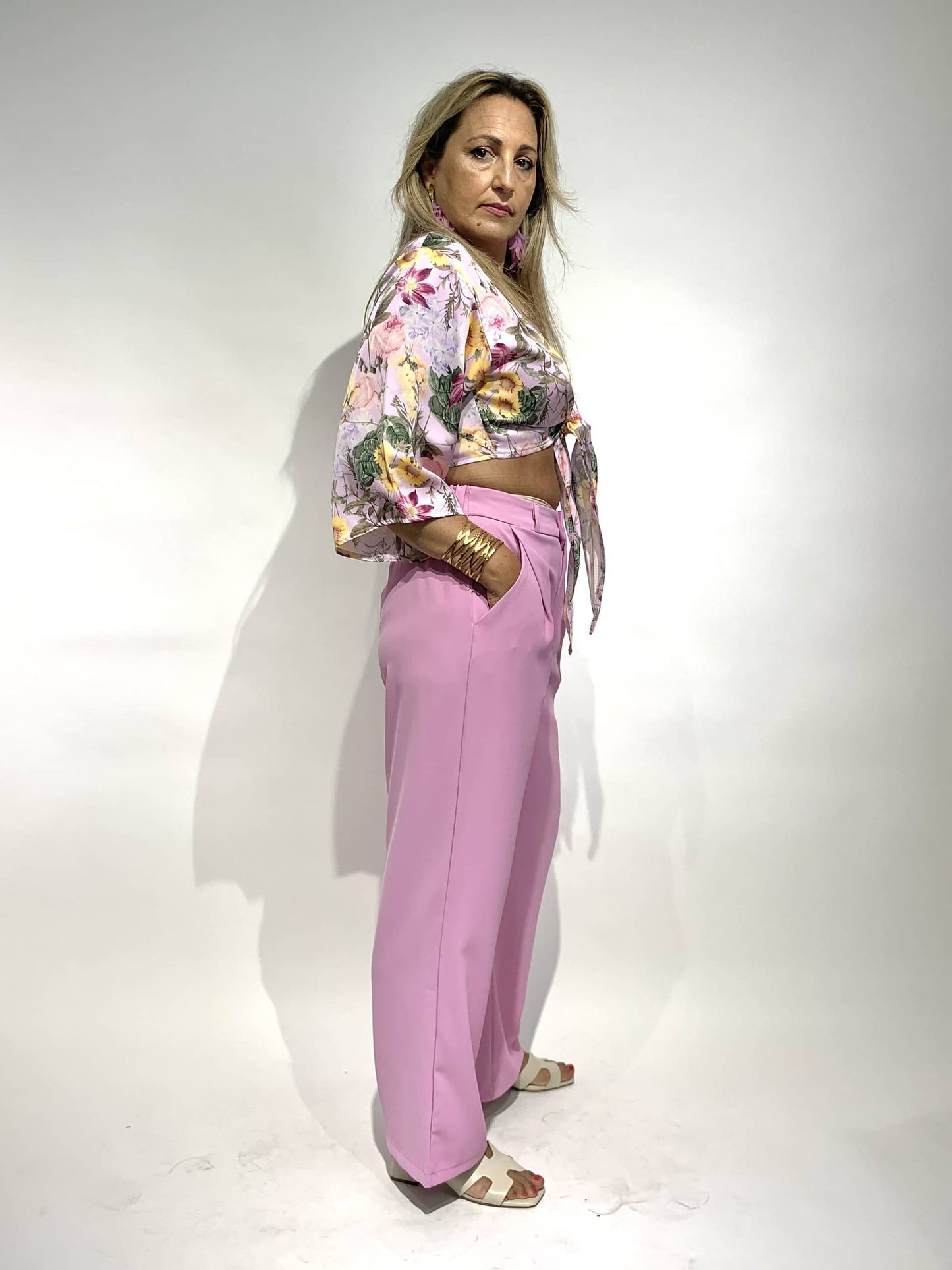 Calça classica lilás