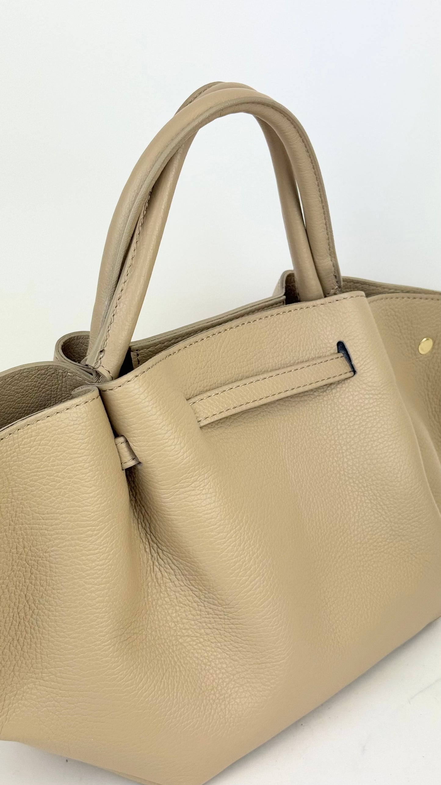 Carteira pele genuína bege