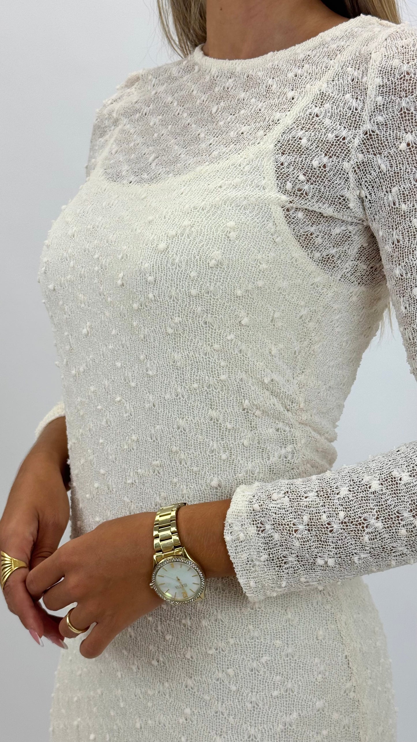 Vestido midi pérola