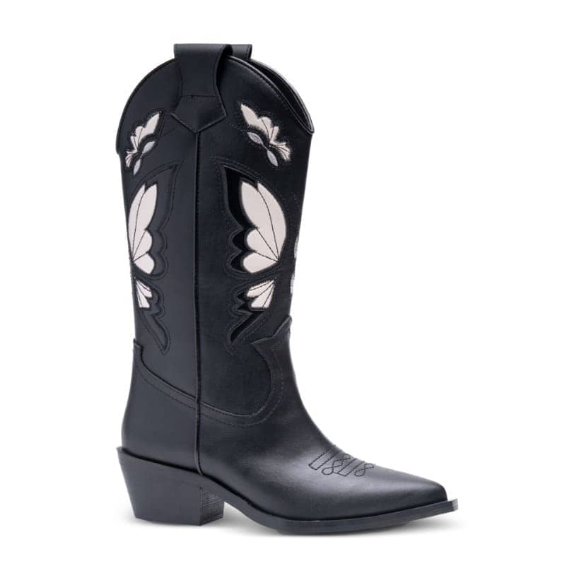 Texanas bordadas em preto e creme