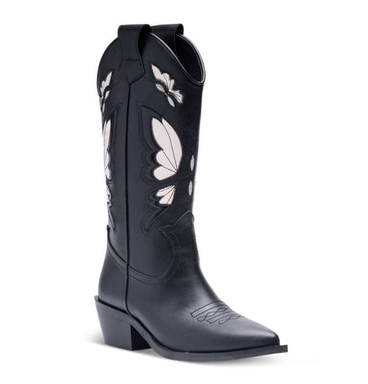 Texanas bordadas em preto e creme