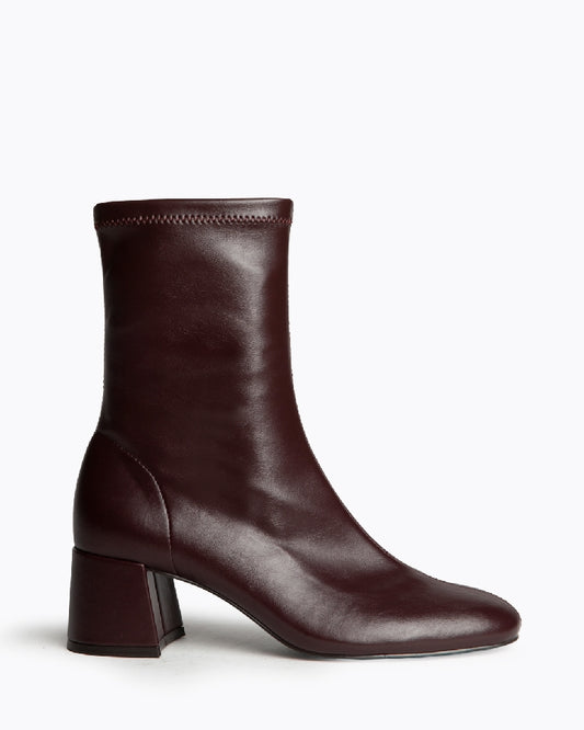 Bota tacão quadrado bordeaux