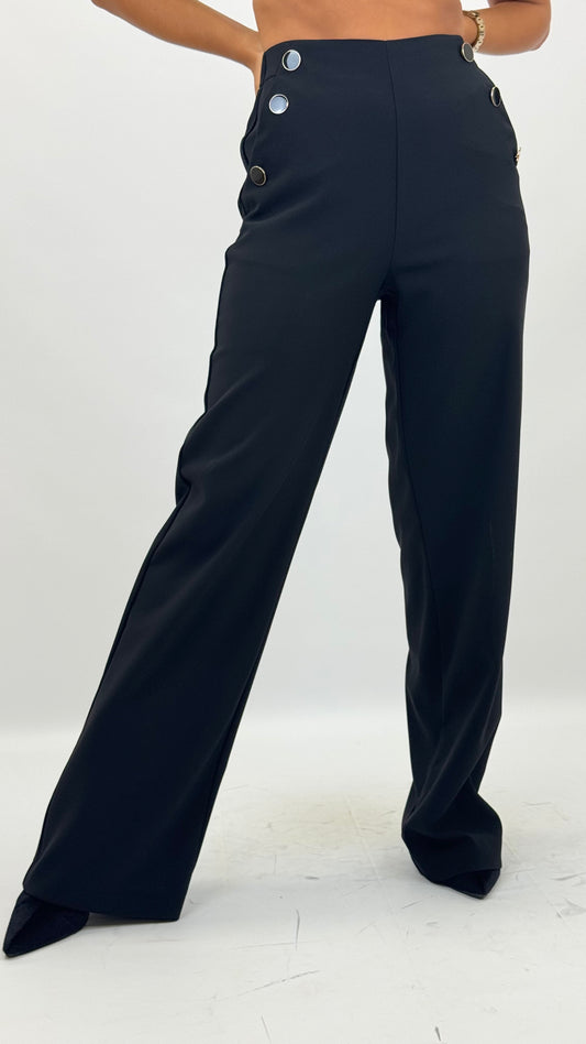 Calça/Pantalona preto com botões