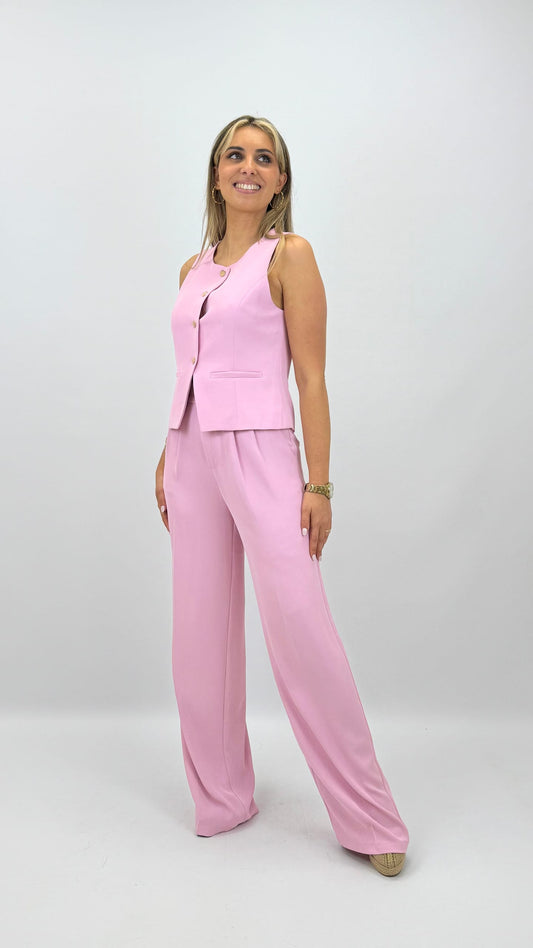 Calça alfaiataria rosa/lilás