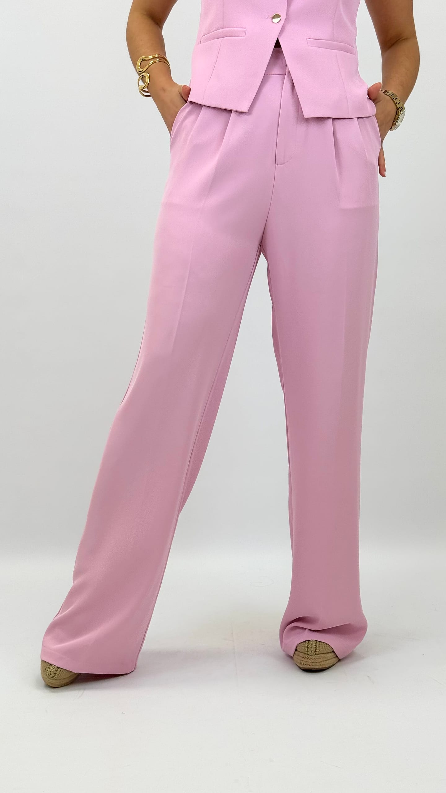 Calça alfaiataria rosa/lilás