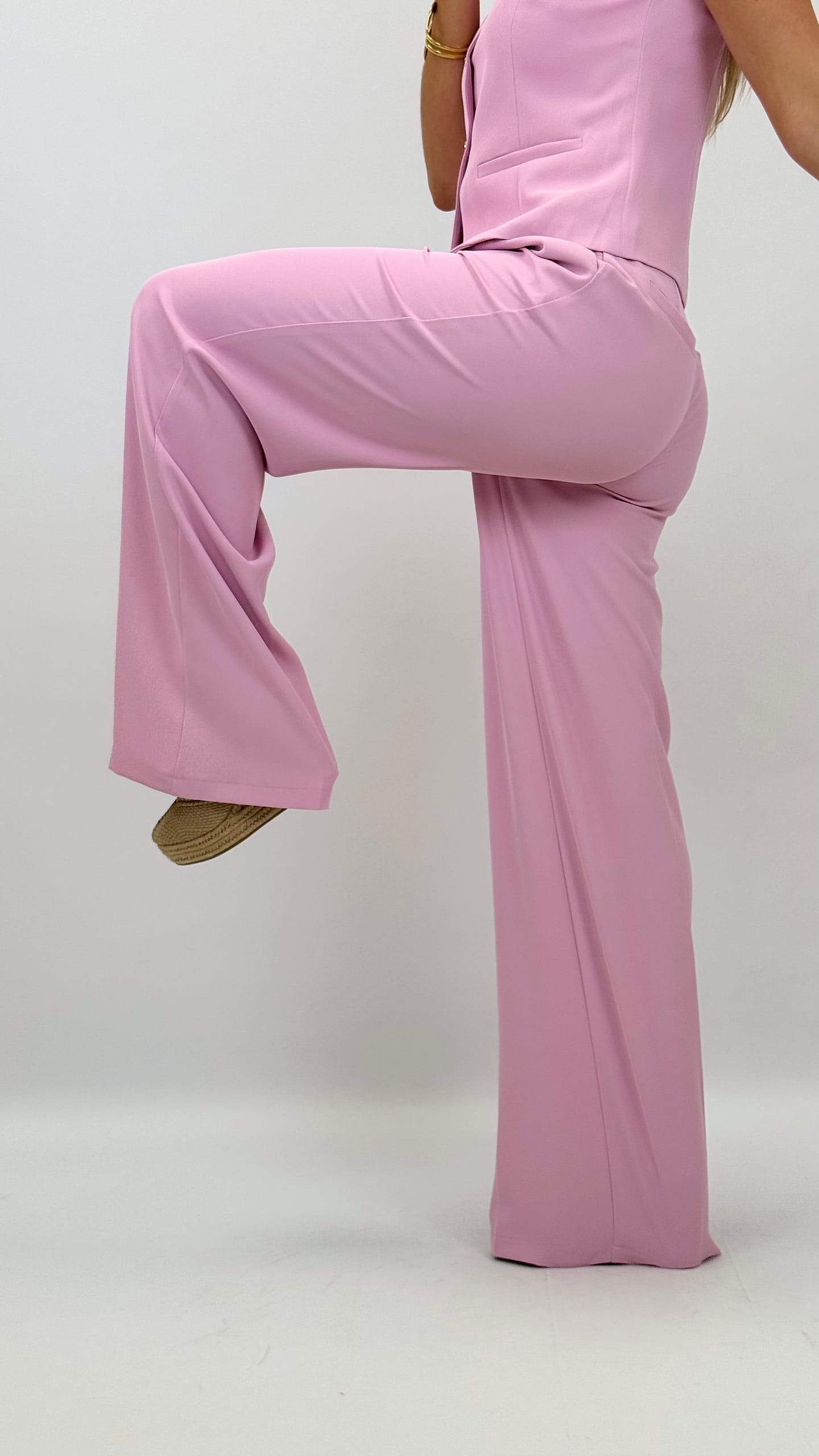 Calça alfaiataria rosa/lilás