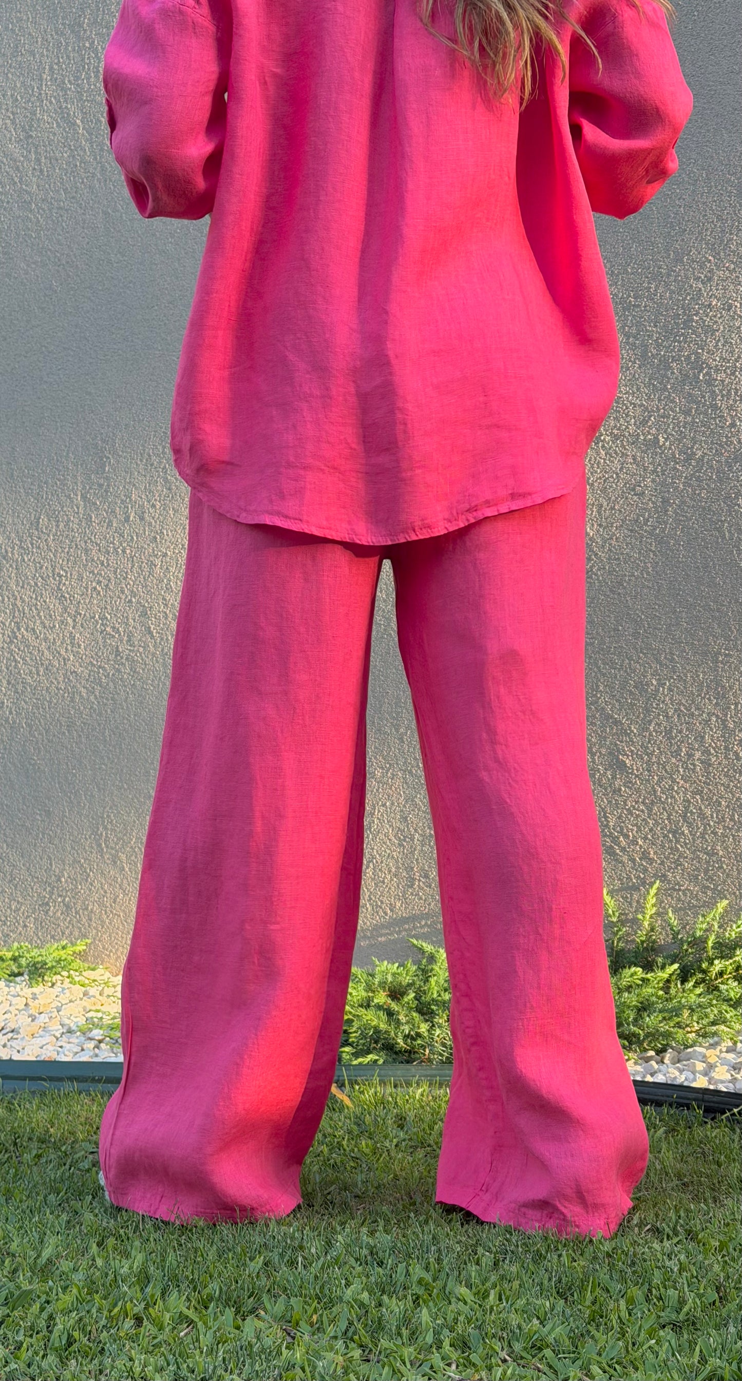 Calça linho coral