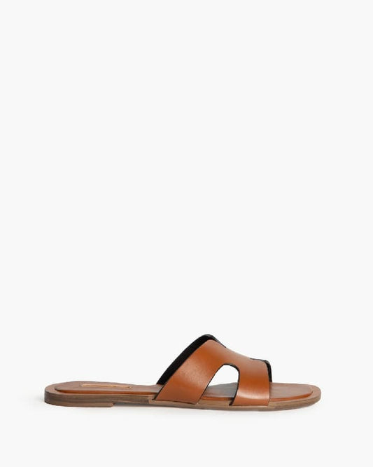 Chinelo pele sintética camel