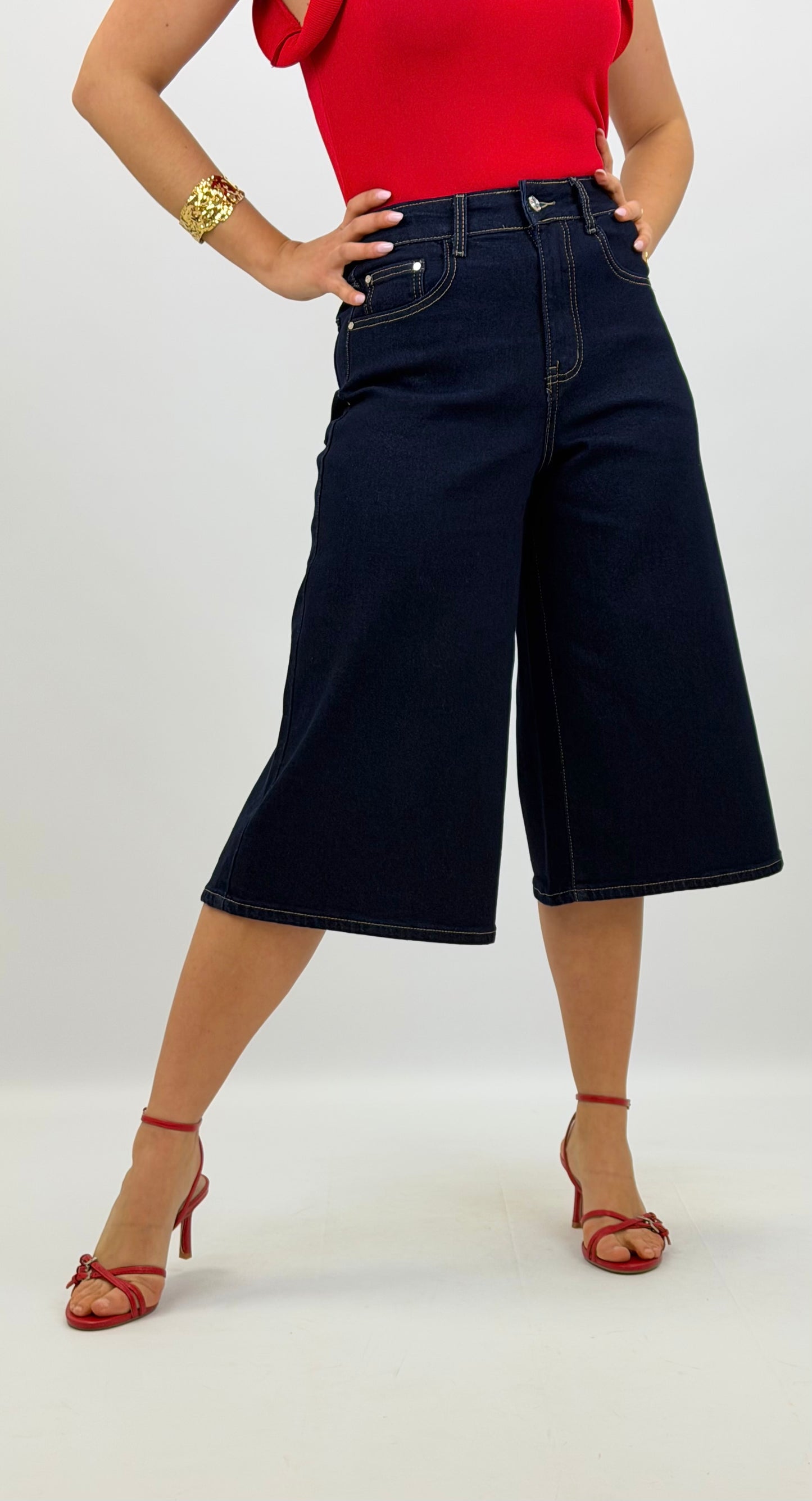 Bermudas elásticas ganga-escura