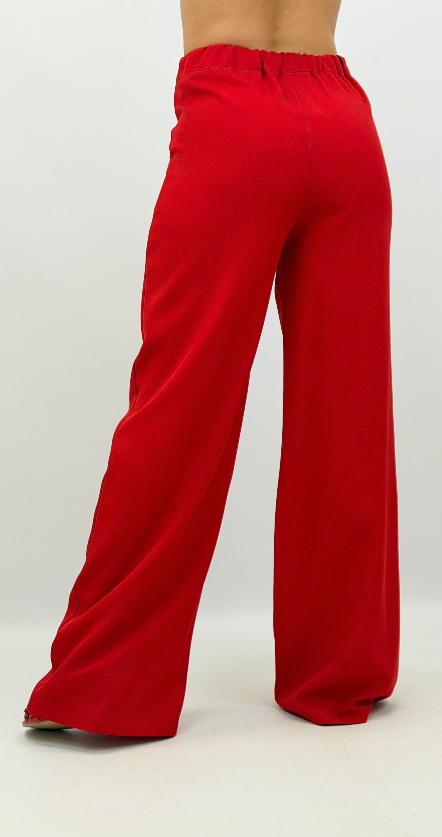 Calça alfaiataria tecido vermelho