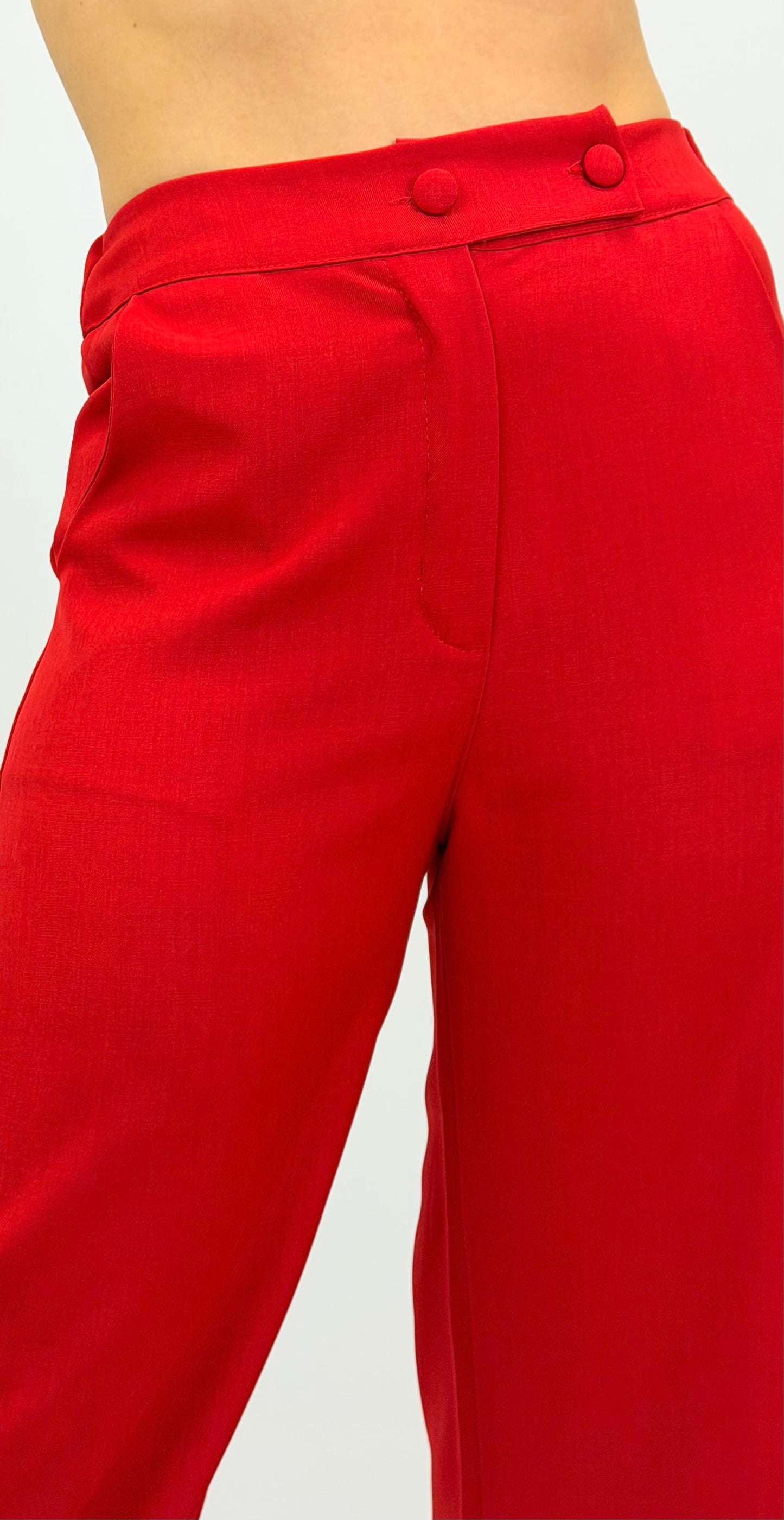 Calça alfaiataria tecido vermelho