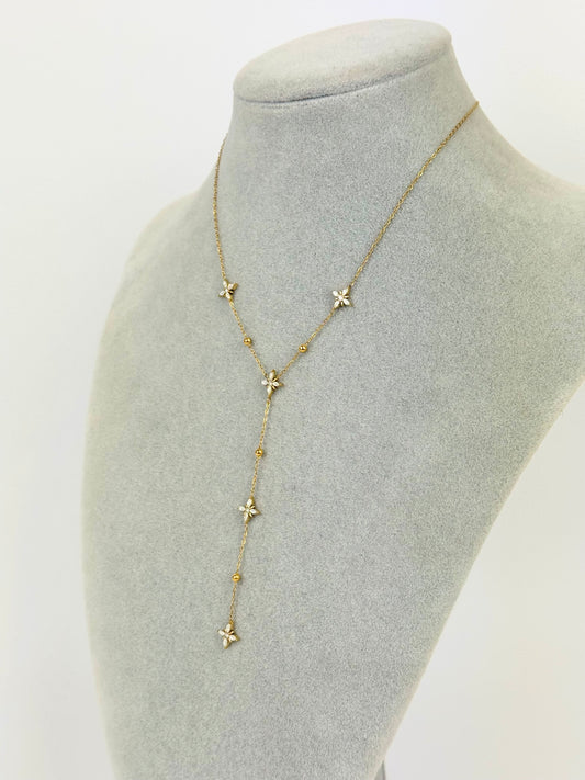 Fio dourado com pendente brilhantes