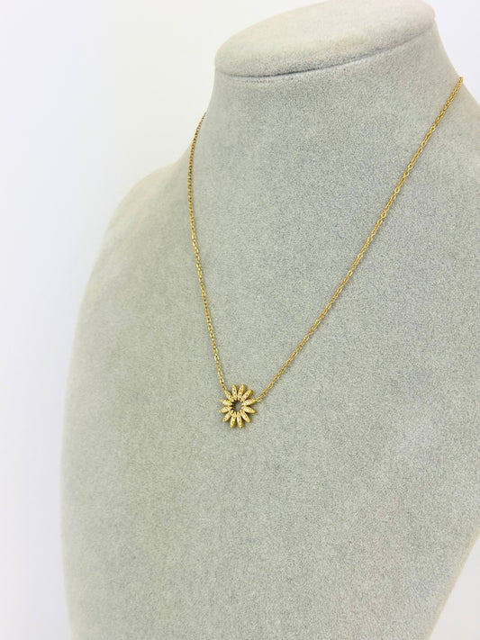 Fio flor dourada com brilhantes