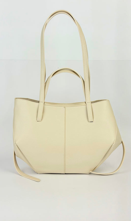 Carteira/saco eco-pele creme