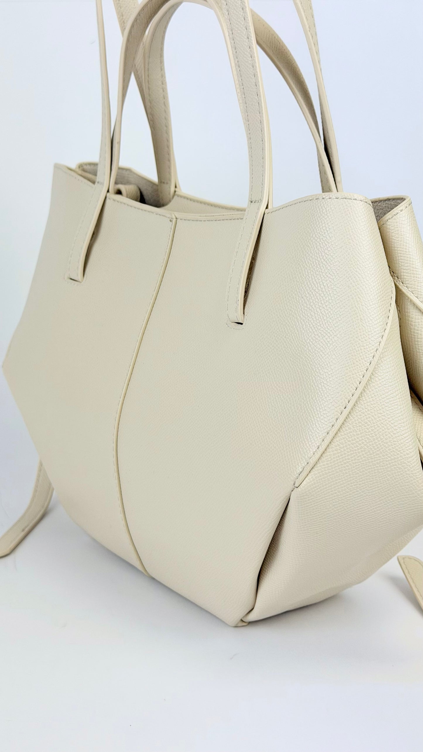 Carteira/saco eco-pele creme