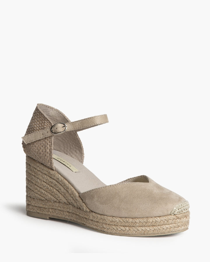 Sandália cunha bege