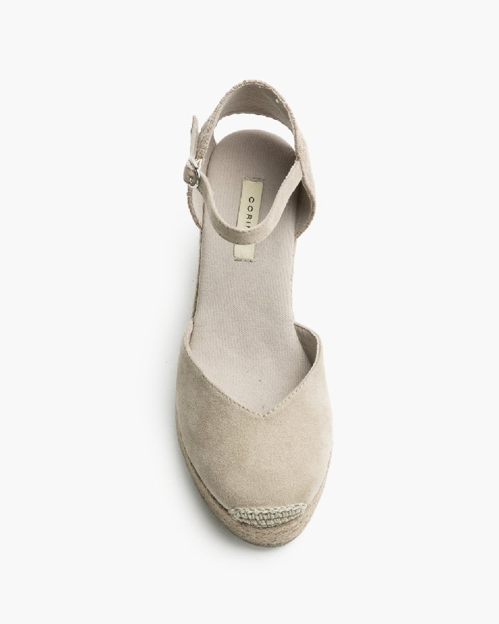 Sandália cunha bege