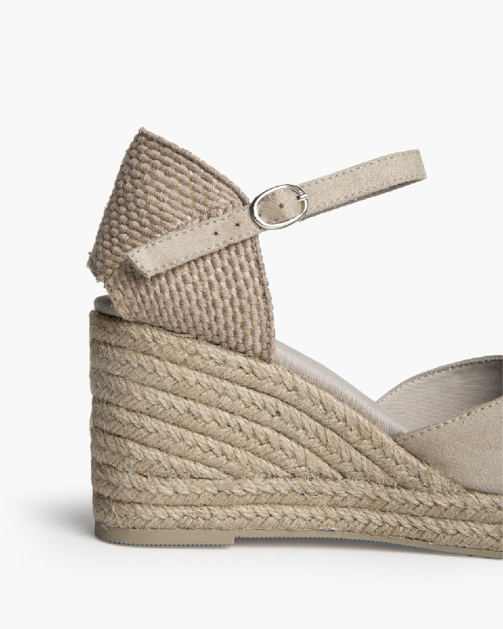 Sandália cunha bege