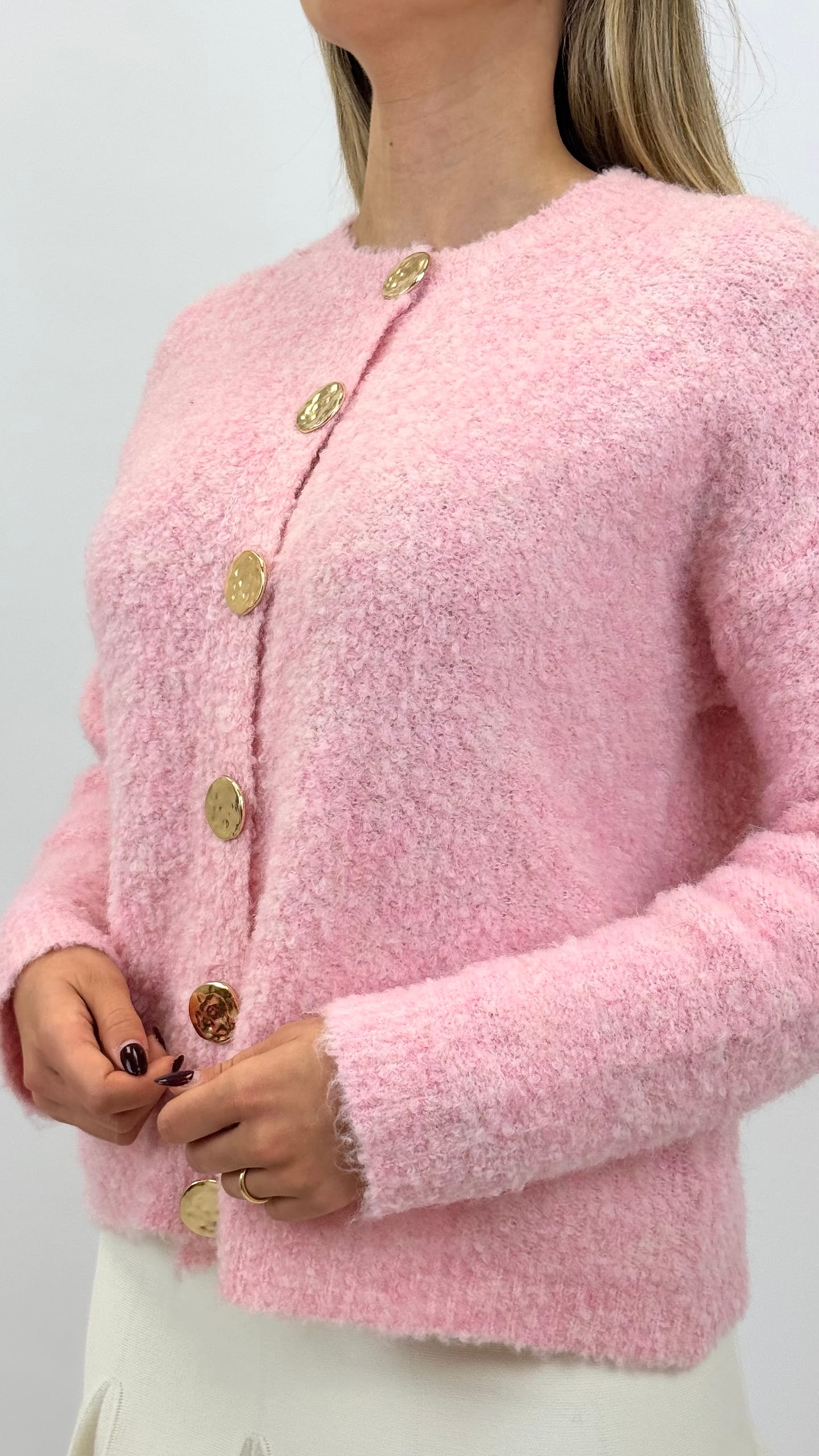 Casaco malha fofa rosa Bubblegum