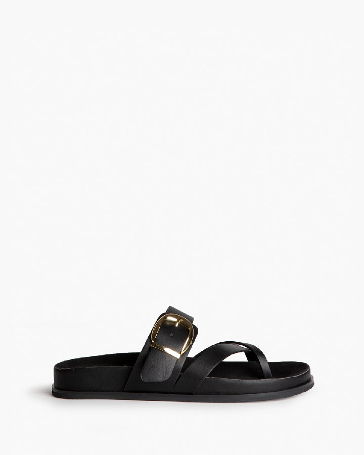 Sandália/chinelo com fivela preto