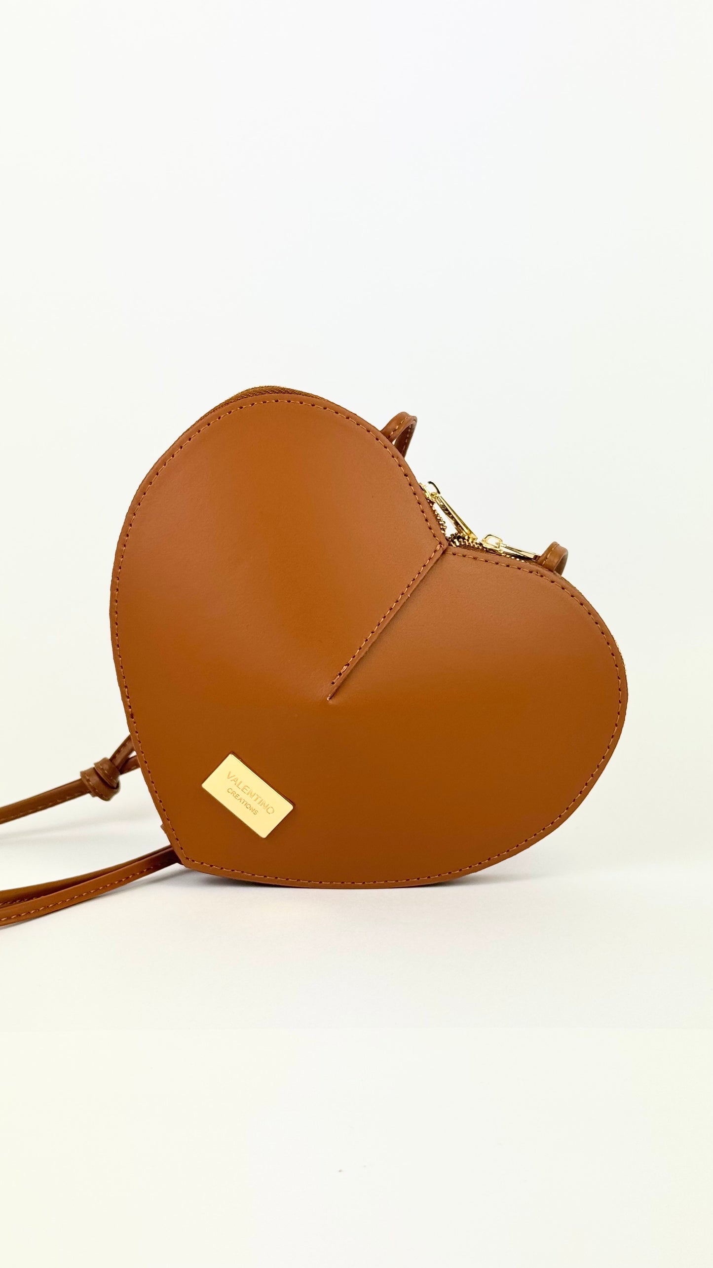 Carteira pequena coração Camel- Valentino Creations