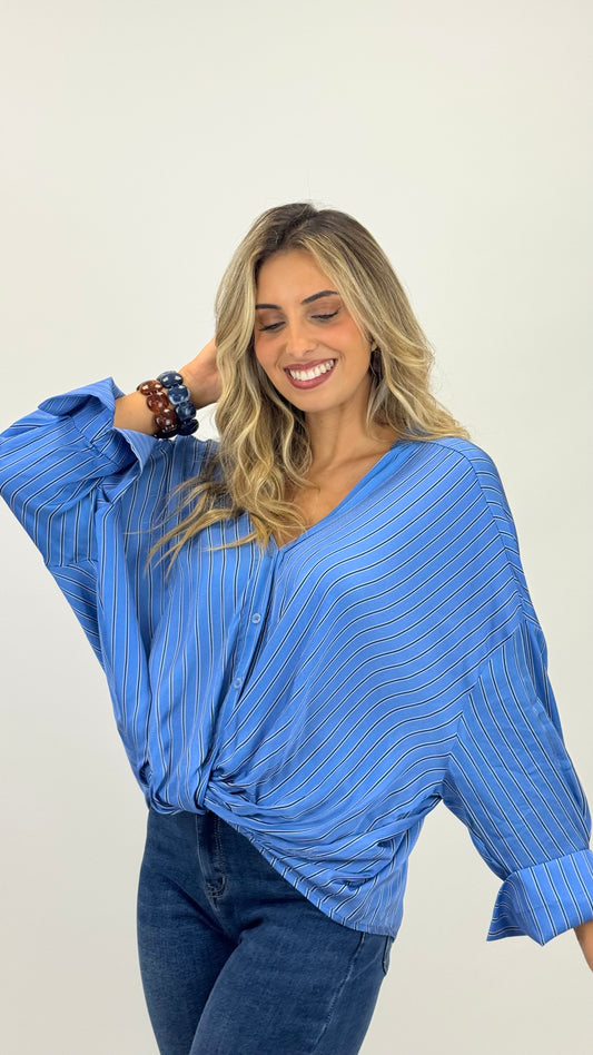 Blusa risquinhas azul