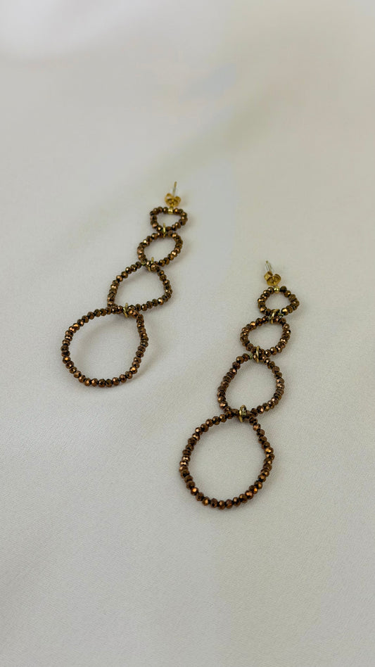 Brincos missangas bronze