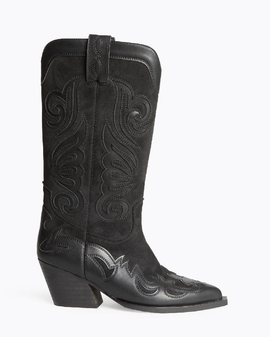 Texana estilo camurça preto