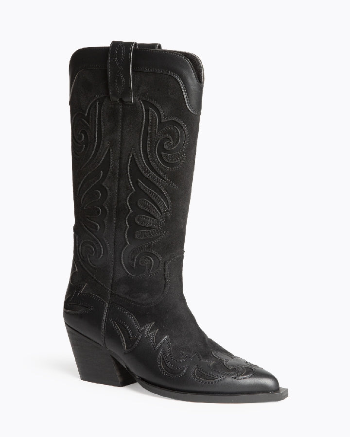 Texana estilo camurça preto